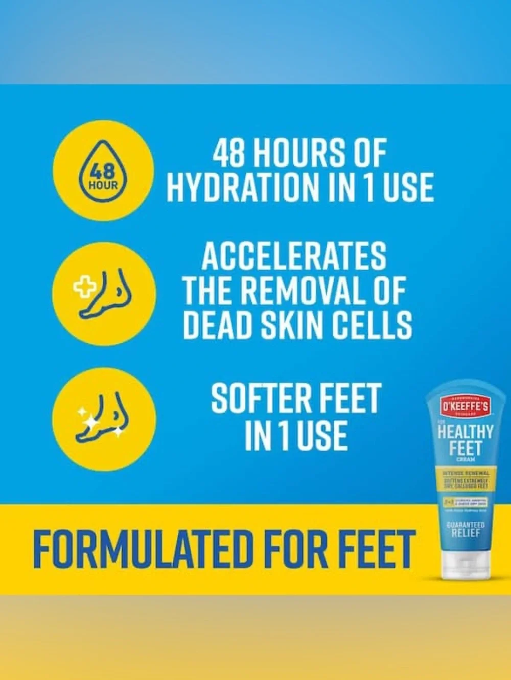2 x O'Keeffe's Healthy Feet Cream Intense Renewal for Dry, Callused Feet 3 oz